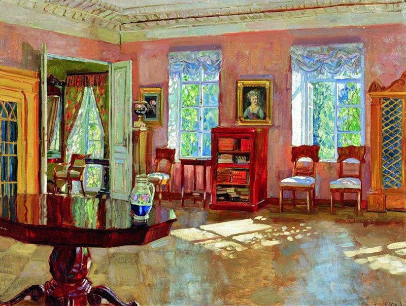 interior library manor house